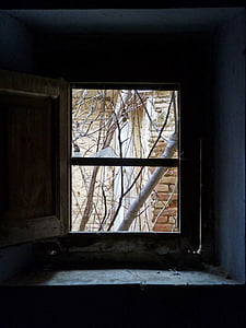 vindue, opgivet, symbol, nedlæggelse