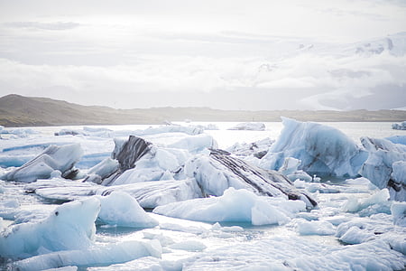 น้ำแข็ง, floe, เย็น, ธรรมชาติ, สีฟ้า, สีขาว, อาร์กติก