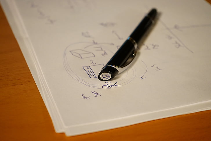 plniace pero, výplň, pero, kuli, náčrt, dizajn, plán