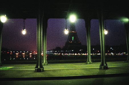 Eiffel, Kule, manzara, Fotoğraf, Şehir, Paris, ağaç