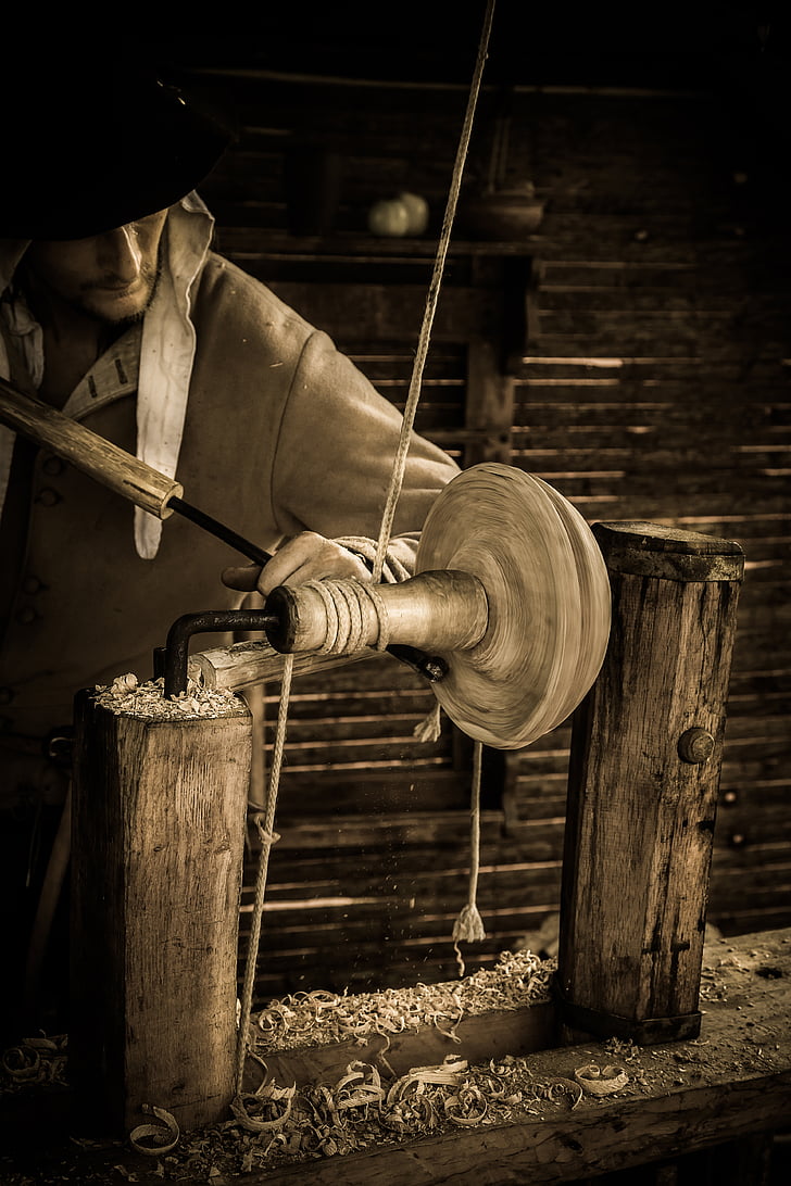 medieval, artesano, historia, trabajador, fabricación de, mano, Manual