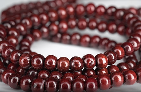 chaplet, round, brown, placer, beads, wooden beads, wood