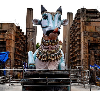 Bull, pudumadapam, Madurai, tradisjonelle, Hindu, statuen, skulptur
