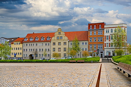 Zeitz, Sasko Anhaltsko, Německo, staré město, stará budova, prostor, budova