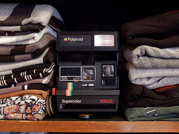 Polaroid, Mode, Kamera, analoge, Hipster, junge, Blogger