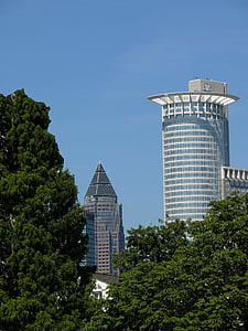 banco, Torre do banco, Commerzbank, Euro, fachada, Frankfurt, edifício