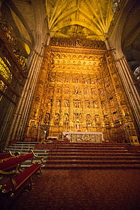 dom, Seville, cerkev, oltar, osvetljeni, zanimivi kraji, katedrala