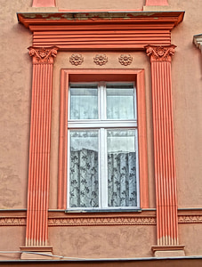 Bydgoszcz, pilastras, arquitetura, janela, fachada, edifício, estrutura