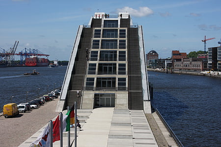 zonnige dag, Hamburg, Dockland