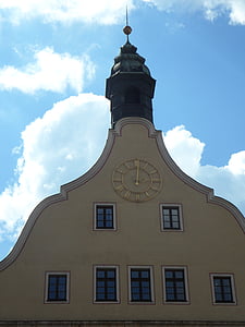 Gallwitz, niebo, wielki, dwuspadowy, Strona główna, fasada, Architektura
