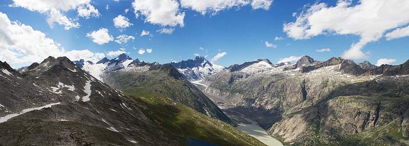 panorama, mountains, glacier, switzerland, massif