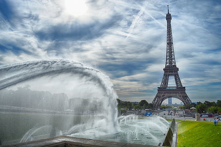 Тур, Eiffel, Париж, фонтана, Туристические направления, Архитектура, Встроенный структура