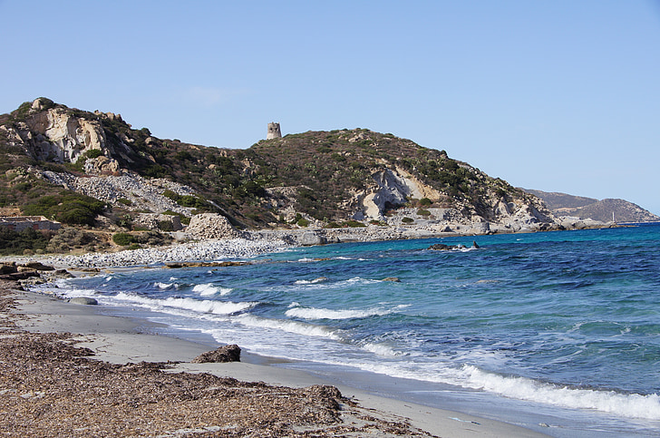 Sardinie, pobřeží, pláž, Já?