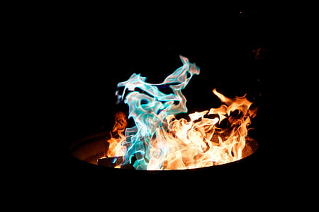 feu, flamme, charbon de bois, cendre, fumée, chaleur, feu de joie
