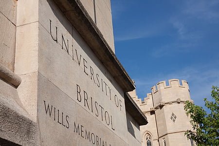 Universität, Bristol, Schild, Turm, historisch, Architektur, Gebäude