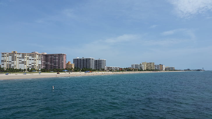 Florida, condomínios, oceano, praia, água, beira-mar, luxo