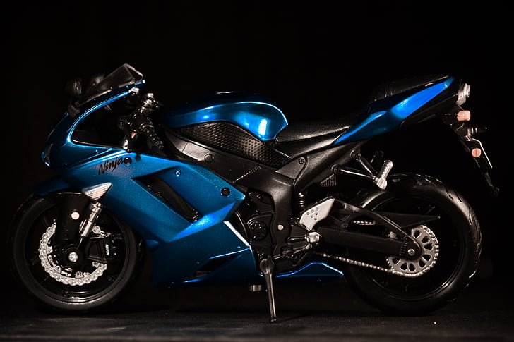 dviratis, Kawasaki, Ninja, mėlyna, motociklas, motociklas, naujas