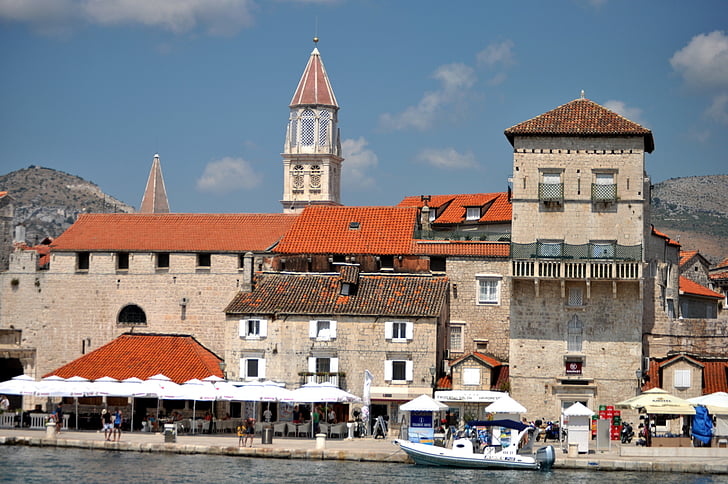 Riva, Waterfront, Trogir, Kroatia, Unescon, Euroopan, arkkitehtuuri