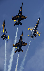 Голубые ангелы, военно-морской флот, точность, самолеты, обучение, Вылет, маневры