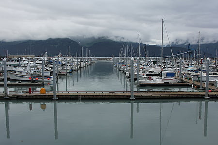 Seward marina, Alaska, Boote, Marina, Angeln, Hafen, Meer