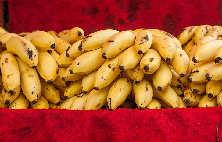 banane, Prodaja, voće, tržište, svježe, organski, zdrav