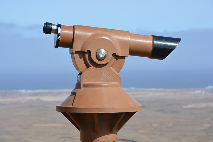 skats, binoklis, ainava, rokas teleskops, teleskops, vērojot, jūra