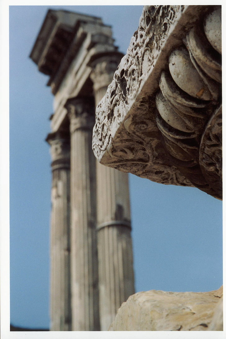 rooms, antique, pillar
