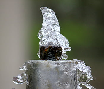 fuente, característica del agua, burbuja, cerrar, hielo, de la gota, agua