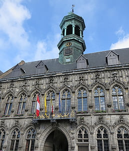 Bélgica, Mons, Câmara Municipal, campanário, arquitetura, Valónia, topo do campanário