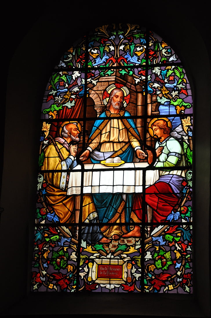 стъклопис прозорци, Църква, параклис, Франция, стъклопис, католическа, Прозорец