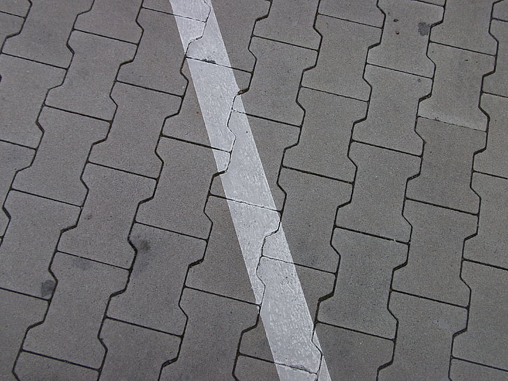 Boden, Parkplatz, Linien, Kopfsteinpflaster, Diagonale, schräge