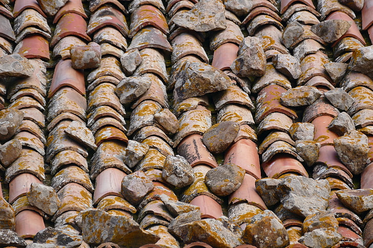Sicilia, Italia, vacaciones, cubiertas, ladrillo, techo, azulejo de azotea