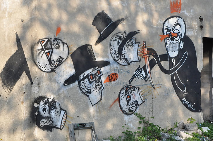 Street art, graffiti, falfestmény, Banksy, Art, festék