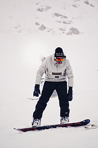 snowboarder, snowboard, zăpadă, iarna, extreme, snowboard, sport