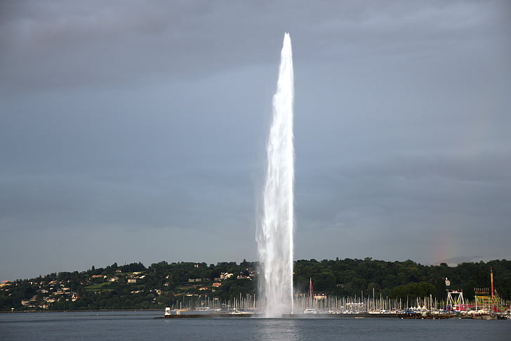 Geneva, Ženēvas ezers, Šveice, wasserburg, ūdens, noskaņojums, mākoņainums