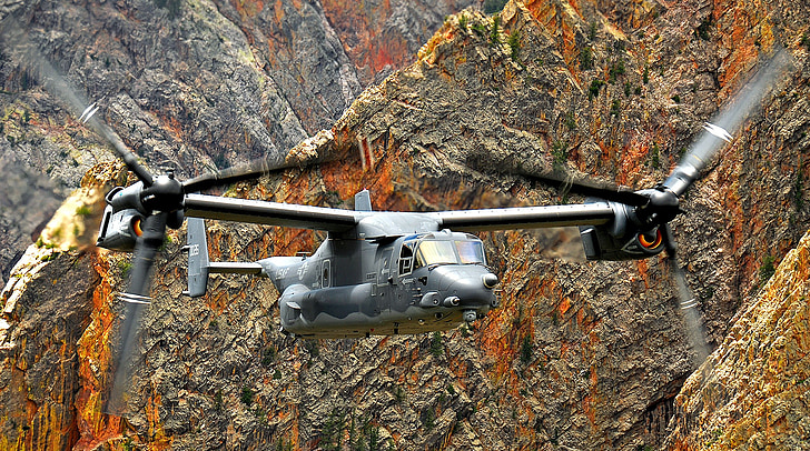 helicóptero, Águia-pescadora, CV-22, Novo México, militar, voando, força aérea