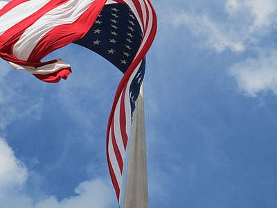 미국 국기, 애국 심, 미국, 미국, 애국, 흔들며, 바람