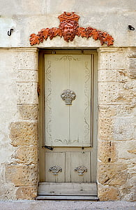 двери, Пьер, Старая дверь, Каменная стена, Франция, Архитектура, Старый