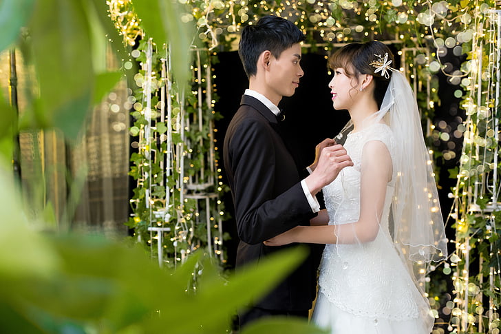 love, romantic, bride, the groom, wedding, bridegroom, happiness
