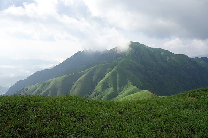 wugongshan, βουνά, σύννεφα, βουνό, φύση, λόφου, σε εξωτερικούς χώρους