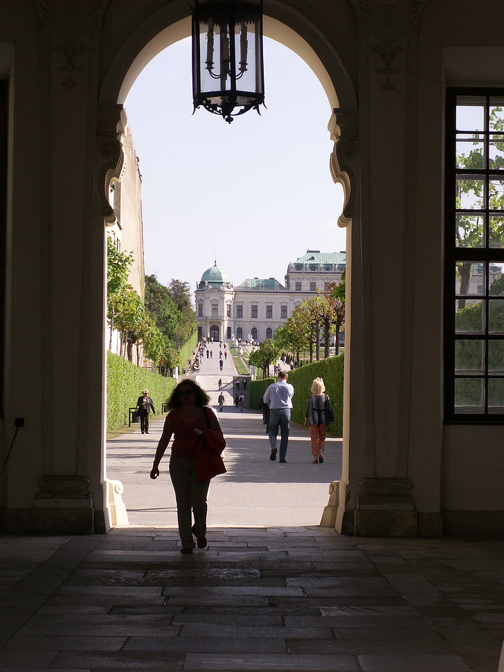 vienna, belvedere, baroque, austria, people, architecture