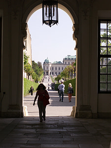 Wien, Belvedere, barokki, Itävalta, ihmiset, arkkitehtuuri