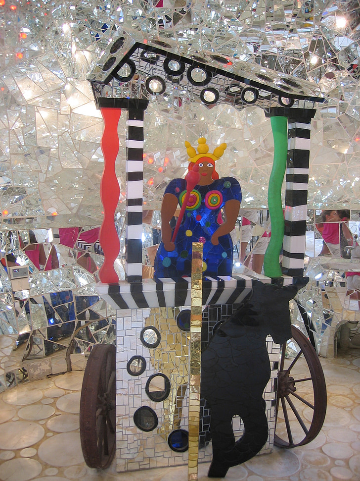 Tarot Aed, julge, skulptuur, peegel, Niki de saint phalle, Art, Il giardino dei tarocchi