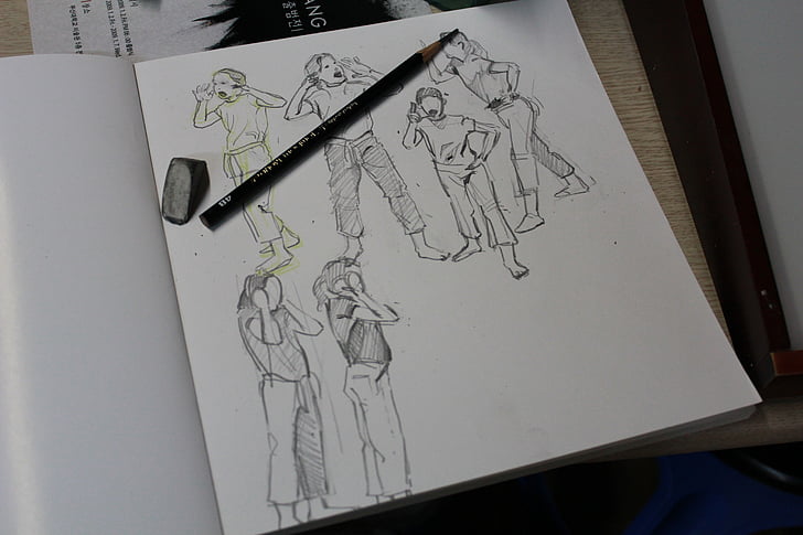 sketch, figure, drawing, pencil