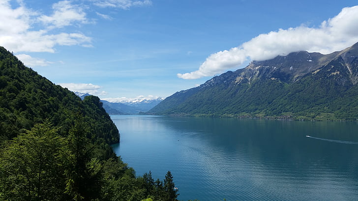 Lago de brienz, Lago, Alpina, Verão, bergsee, paisagem, montanhas