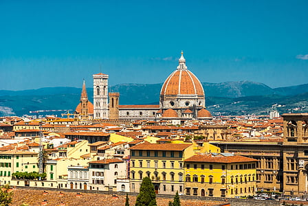 Firenze, päike, pühad, pilved, taevas, maastik, suvel