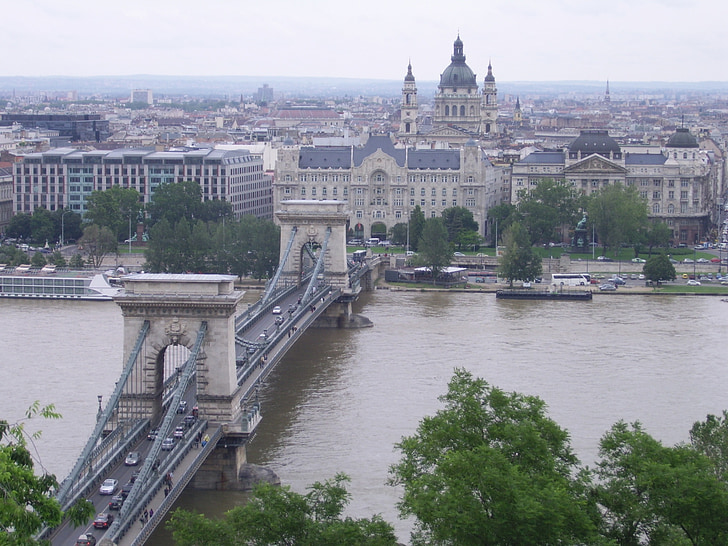 Budapešta, tilts, Donavas, pilsēta, vēsturisko, kapitāls, Ungārija