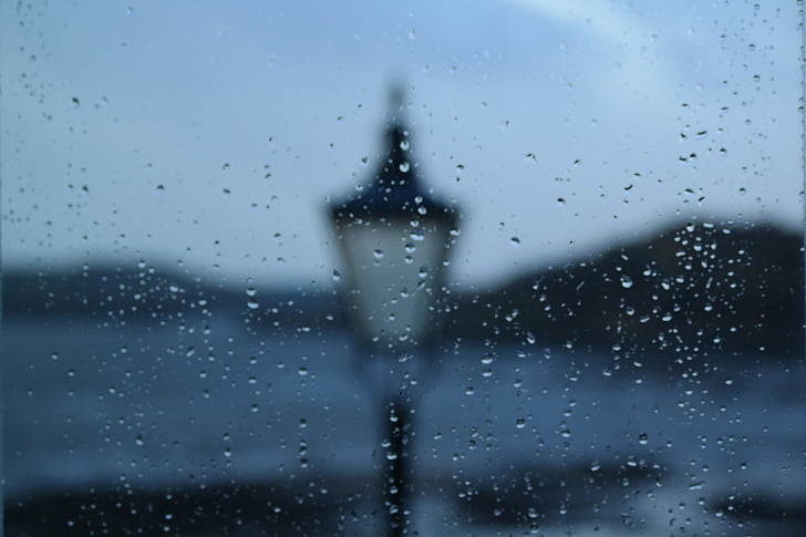 rainy, window, raindrops