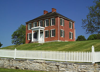 Antietam, Maryland, bầu trời, cây, cỏ, Bãi cỏ, ngôi nhà