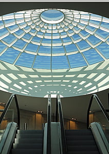 dome light, mall, shopping centre, escalators, ceiling lighting, shopping, shoppingmall